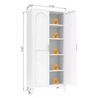 Chic Crate Armoire métallique 71'' avec 2 portes élégantes et étagères réglables pour Chambre/Salon/Cuisine (Blanc)