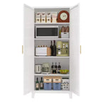 Chic Crate Armoire métallique 71'' avec 2 portes élégantes et étagères réglables pour Chambre/Salon/Cuisine (Blanc)