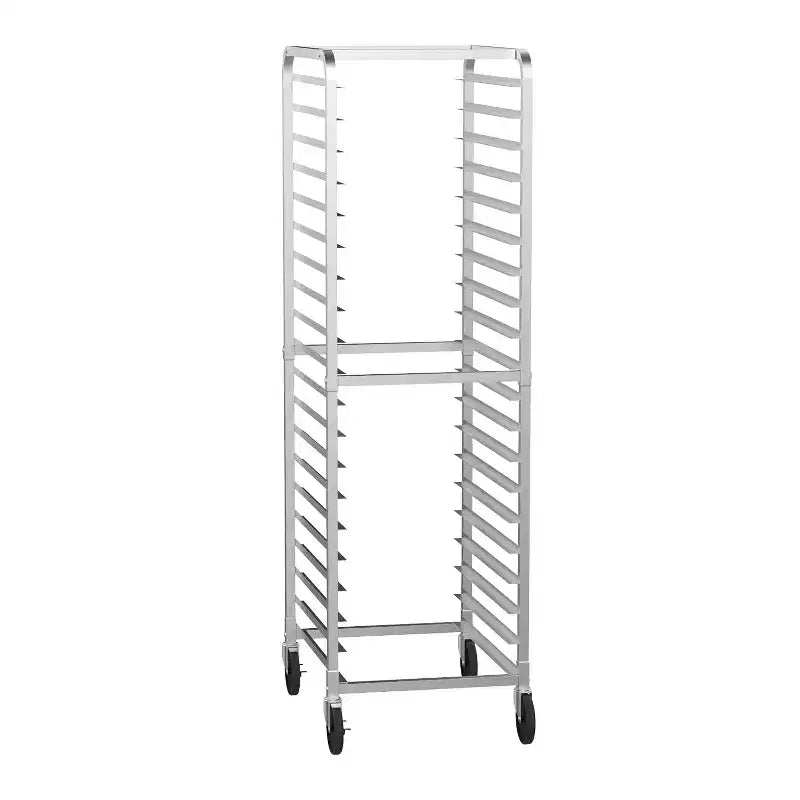 ROVSUN Étagères de boulangerie à chariots pour plaques de cuisson, supports de cuisson commerciaux en acier inoxydable avec roues freinées, chariot de service de pain et de plateaux alimentaires