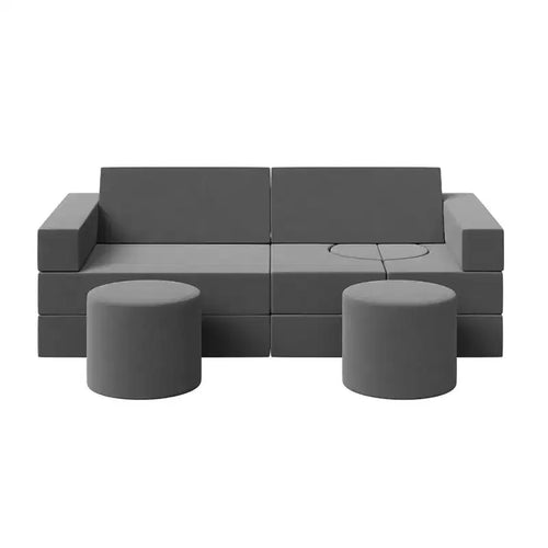 13 Pcs Kids Modular Play Couch - Washable Velvet Covers, Building Fort Toddler Sofa Set, Convertible Foam Floor Chair for Playroom & Living Room