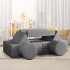 Canapé de jeu modulaire pour enfants, 13 pièces - Housses lavables en velours, ensemble de canapé pour tout-petits, chaise de sol convertible en mousse pour salle de jeux et salon