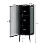 Meuble d'angle GDFStudio Sally Modern de 22 po en métal triangulaire avec porte en verre