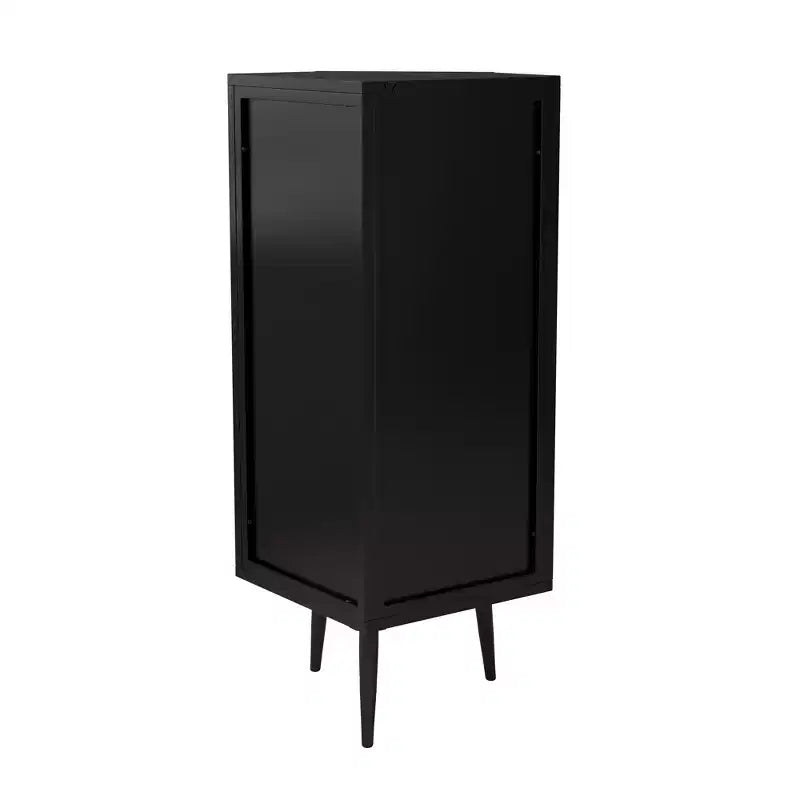 Meuble d'angle GDFStudio Sally Modern de 22 po en métal triangulaire avec porte en verre