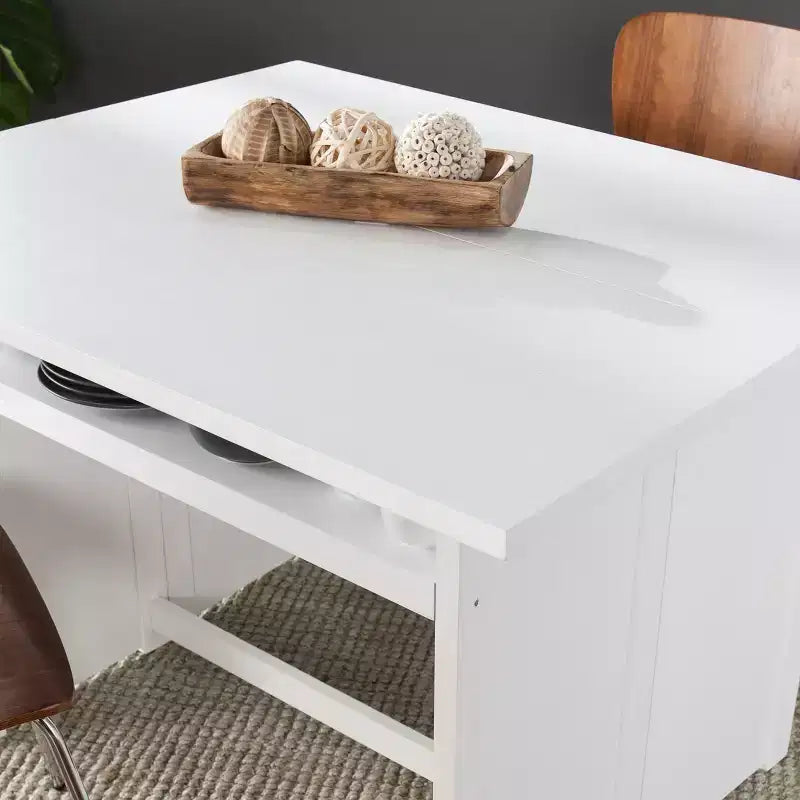 Kempsey Table console transformable en table à manger – Blanc – SEI