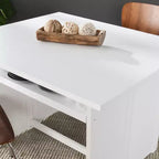 Kempsey Table console transformable en table à manger – Blanc – SEI