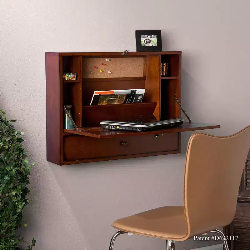 Bureau mural pour ordinateur portable Benwick - Marron - SEI