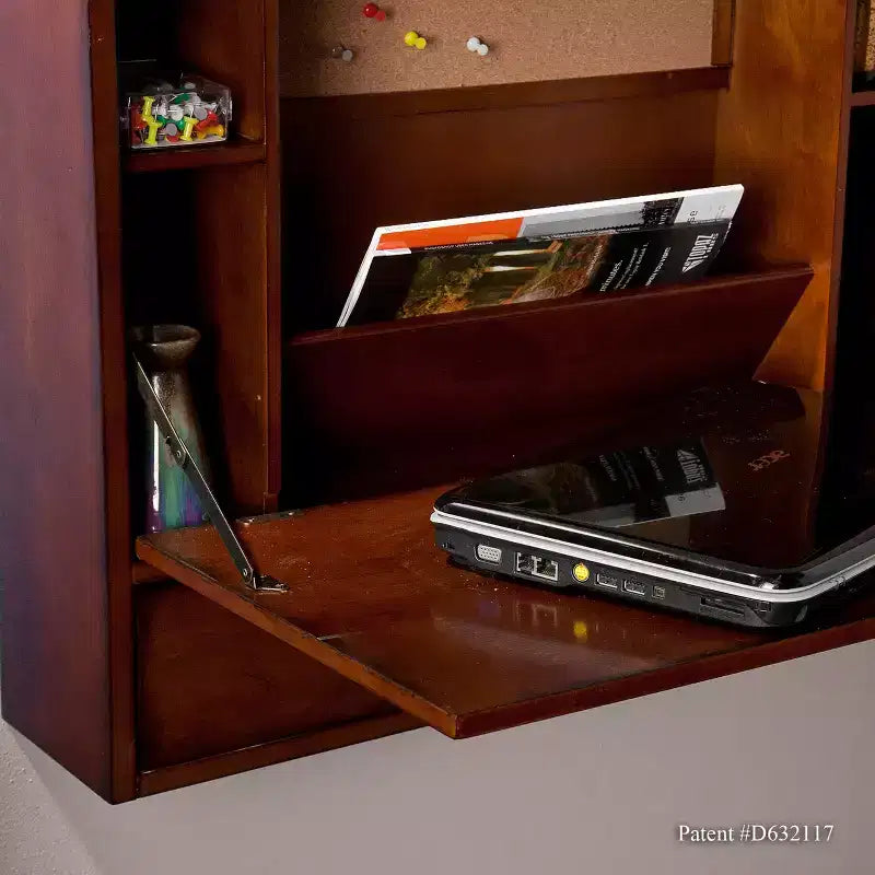Bureau mural pour ordinateur portable Benwick - Marron - SEI
