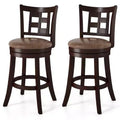 Costway Set of 2/4 Bar Stools 26 Swivel Bar Chairs with Footrest, Lattice Backrest