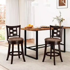 Lot de 2/4 tabourets de bar Costway, chaises de bar pivotantes de 66 cm avec repose-pieds et dossier à lattes