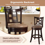 Lot de 2/4 tabourets de bar Costway, chaises de bar pivotantes de 66 cm avec repose-pieds et dossier à lattes