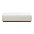 Pouffe rembourré moderne en bouclette et bois d'hévéa Christopher Knight Home Claire
