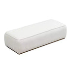 Pouffe rembourré moderne en bouclette et bois d'hévéa Christopher Knight Home Claire