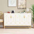 MAYEERTY Buffet blanc et or de luxe, design moderne et contemporain et élégant