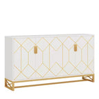 MAYEERTY Buffet blanc et or de luxe, design moderne et contemporain et élégant