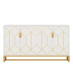 MAYEERTY Buffet blanc et or de luxe, design moderne et contemporain et élégant