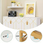 MAYEERTY Buffet blanc et or de luxe, design moderne et contemporain et élégant