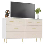 Table de chevet moderne blanche pour chambre à coucher, commode à 8 tiroirs, petite table de chevet, table de chevet en bois avec tiroirs pour chambre à coucher, salon