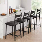 Tabourets de bar, chaises de bar, tabourets de bar de comptoir avec dossier, chaises d'îlot rembourrées à grand siège