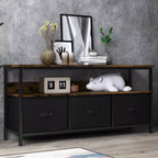 Meuble TV commode, meuble de divertissement avec rangement, meuble TV de 140 cm pour chambre, petit meuble TV