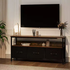 Meuble TV commode, meuble de divertissement avec rangement, meuble TV de 140 cm pour chambre, petit meuble TV