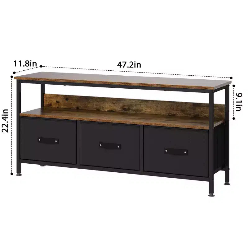Meuble TV commode, meuble de divertissement avec rangement, meuble TV de 140 cm pour chambre, petit meuble TV