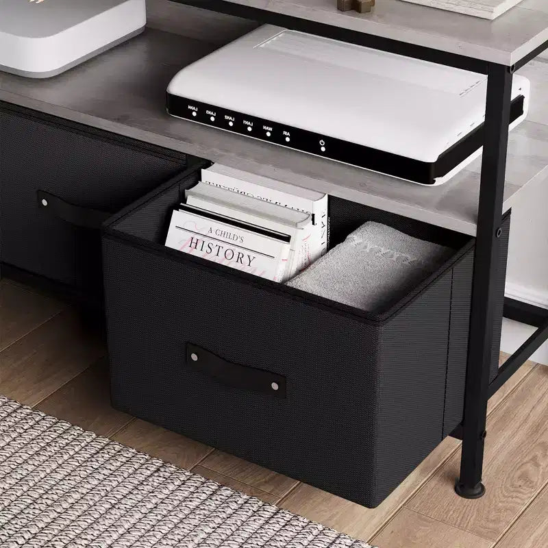 Meuble TV commode, meuble de divertissement avec rangement, meuble TV de 140 cm pour chambre, petit meuble TV