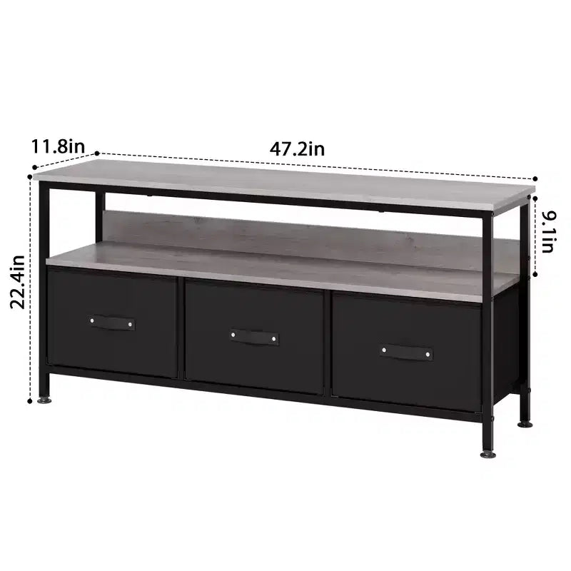 Meuble TV commode, meuble de divertissement avec rangement, meuble TV de 140 cm pour chambre, petit meuble TV