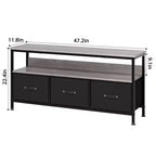 Meuble TV commode, meuble de divertissement avec rangement, meuble TV de 140 cm pour chambre, petit meuble TV
