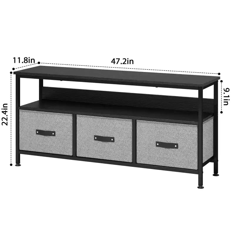 Meuble TV commode, meuble de divertissement avec rangement, meuble TV de 140 cm pour chambre, petit meuble TV
