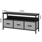 Meuble TV commode, meuble de divertissement avec rangement, meuble TV de 140 cm pour chambre, petit meuble TV
