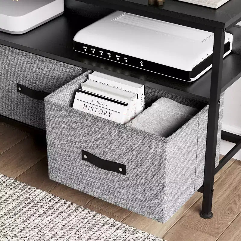 Meuble TV commode, meuble de divertissement avec rangement, meuble TV de 140 cm pour chambre, petit meuble TV