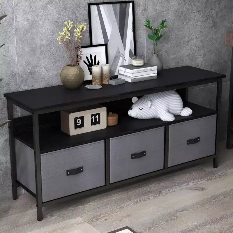 Meuble TV commode, meuble de divertissement avec rangement, meuble TV de 140 cm pour chambre, petit meuble TV