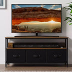Meuble TV commode, meuble de divertissement avec rangement, meuble TV de 140 cm pour chambre, petit meuble TV