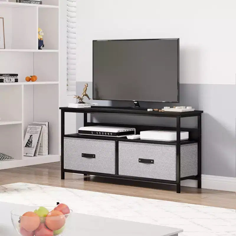 Meuble TV commode avec tiroirs et étagères, centre de divertissement pour téléviseur de 50 pouces, table console média