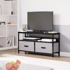 Meuble TV commode avec tiroirs et étagères, centre de divertissement pour téléviseur de 50 pouces, table console média