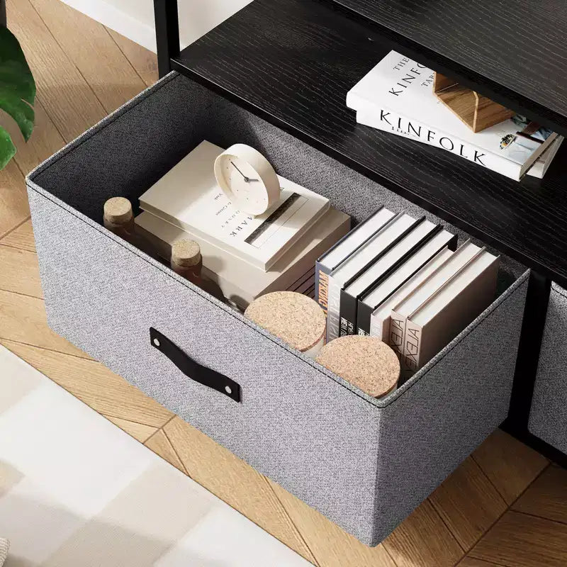 Meuble TV commode avec tiroirs et étagères, centre de divertissement pour téléviseur de 50 pouces, table console média