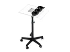 Karl Home Height Adjustable Rolling Salon Tray Trolley Cart with Wheels and Acrylic Tray Bowls 2 Magnetic Marker Pens