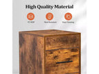 Chariot de rangement Karl Home en bois rustique marron avec roulettes et 3 tiroirs
