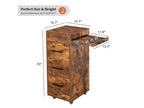 Chariot de rangement Karl Home en bois rustique marron avec roulettes et 3 tiroirs
