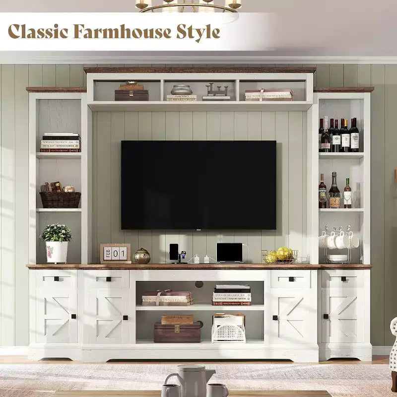 Meuble TV mural de ferme AMERLIFE avec étagères