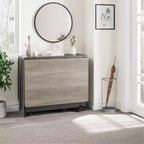 Table à manger pliante avec abattants, table de dîner pliable polyvalente avec 2 étagères de rangement, mobilier de bureau extensible peu encombrant