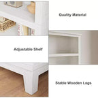 Bibliothèque en bois à 5 niveaux, étagère de rangement, étagères de style ferme, étagère rustique vintage pour bureau à domicile, salon, chambre à coucher, blanc