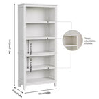 Bibliothèque en bois à 5 niveaux, étagère de rangement, étagères de style ferme, étagère rustique vintage pour bureau à domicile, salon, chambre à coucher, blanc
