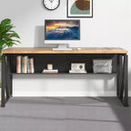 MAYEERTY Bureau d'angle en L 140x160 cm, Bureau de Direction et Caisson de Rangement Mobile
