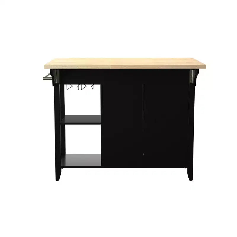 Bramlage Îlot de cuisine autoportant extensible - Noir - SEI