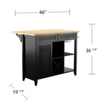 Bramlage Îlot de cuisine autoportant extensible - Noir - SEI