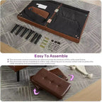 TYBOATLE 65 Canapé-Lit Futon Convertible en Similicuir, Canapé Rembourré Moderne avec Port USB, Causeuse Pliante pour Petits Espaces, Appartement, Dortoir, Bureau