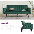 TYBOATLE 65 Canapé-Lit Futon Convertible en Similicuir, Canapé Rembourré Moderne avec Port USB, Causeuse Pliante pour Petits Espaces, Appartement, Dortoir, Bureau