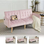 TYBOATLE 65 Canapé-Lit Futon Convertible en Similicuir, Canapé Rembourré Moderne avec Port USB, Causeuse Pliante pour Petits Espaces, Appartement, Dortoir, Bureau