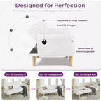 TYBOATLE 65 Canapé-Lit Futon Convertible en Similicuir, Canapé Rembourré Moderne avec Port USB, Causeuse Pliante pour Petits Espaces, Appartement, Dortoir, Bureau